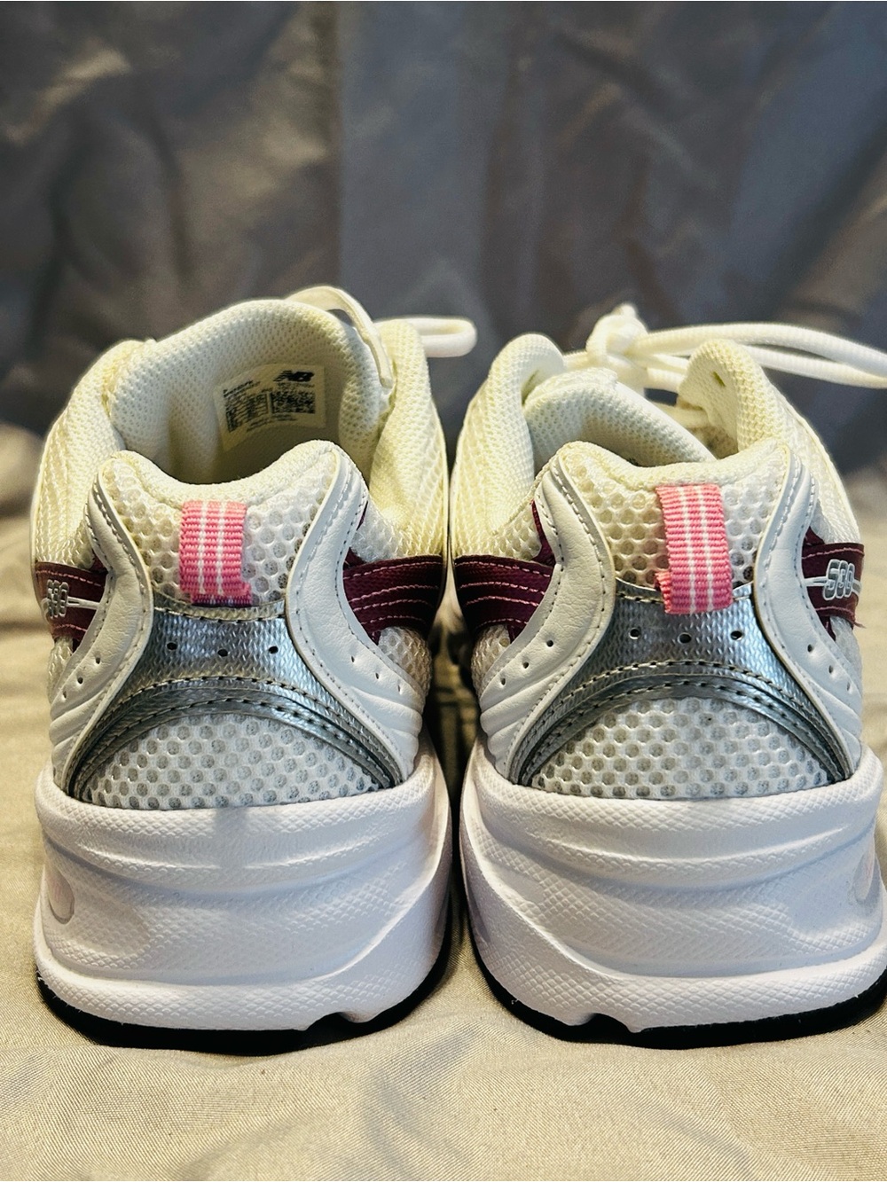 New Balance White & Magenta Women's Athletic Sneakers - Picture 2 of 3